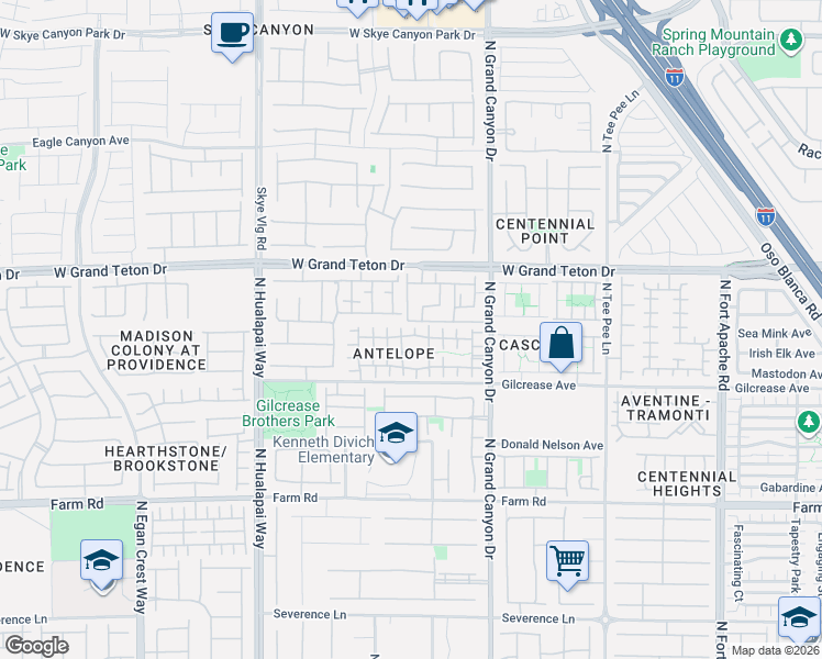 map of restaurants, bars, coffee shops, grocery stores, and more near 7865 Territorial Street in Las Vegas