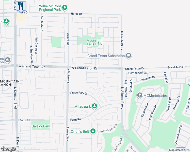 map of restaurants, bars, coffee shops, grocery stores, and more near 4016 Floating Fern Avenue in North Las Vegas