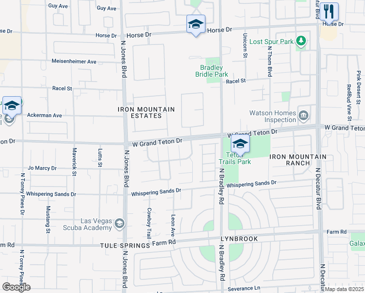 map of restaurants, bars, coffee shops, grocery stores, and more near 7913 Morning Gallop Court in Las Vegas