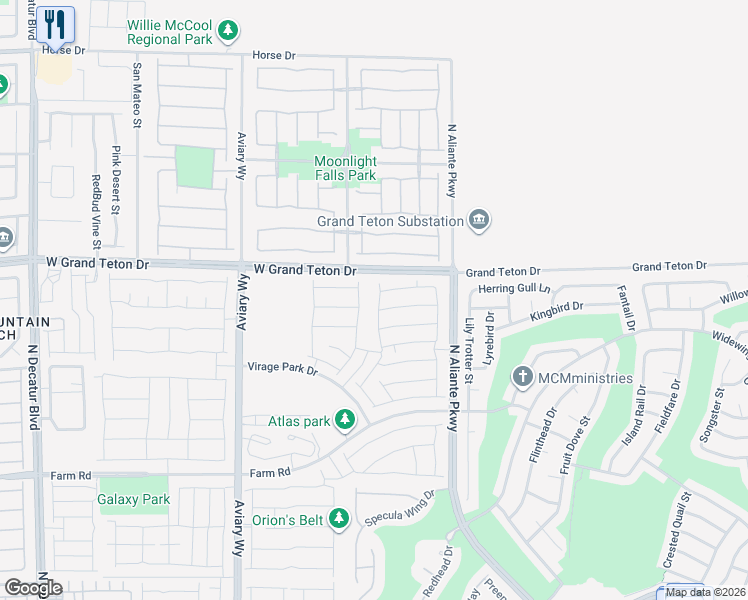 map of restaurants, bars, coffee shops, grocery stores, and more near 7933 Rachelis Street in North Las Vegas