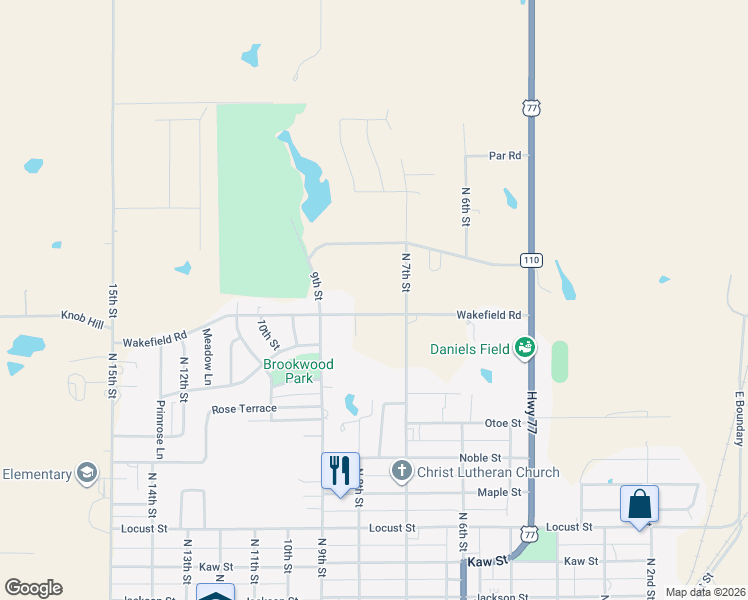 map of restaurants, bars, coffee shops, grocery stores, and more near 804 Wakefield Road in Perry