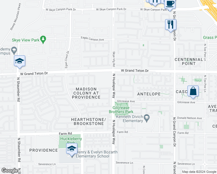 map of restaurants, bars, coffee shops, grocery stores, and more near 10120 Nash Peak Avenue in Las Vegas