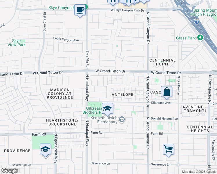 map of restaurants, bars, coffee shops, grocery stores, and more near 7872 Regency Park Street in Las Vegas