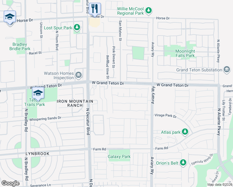 map of restaurants, bars, coffee shops, grocery stores, and more near in North Las Vegas