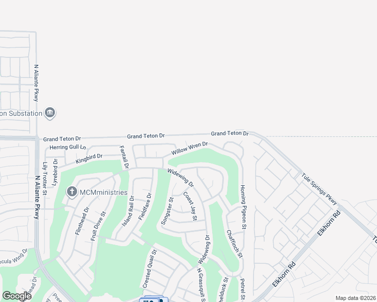 map of restaurants, bars, coffee shops, grocery stores, and more near 2513 Willow Wren Drive in North Las Vegas