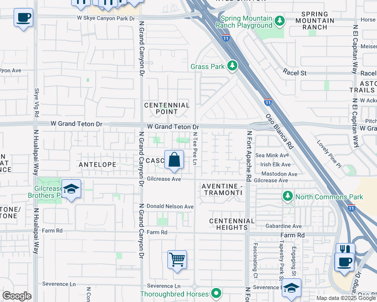 map of restaurants, bars, coffee shops, grocery stores, and more near 9428 Plover Falls Avenue in Las Vegas