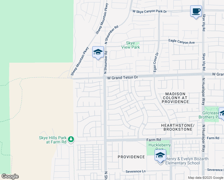 map of restaurants, bars, coffee shops, grocery stores, and more near 10624 Derby Peak Lane in Las Vegas