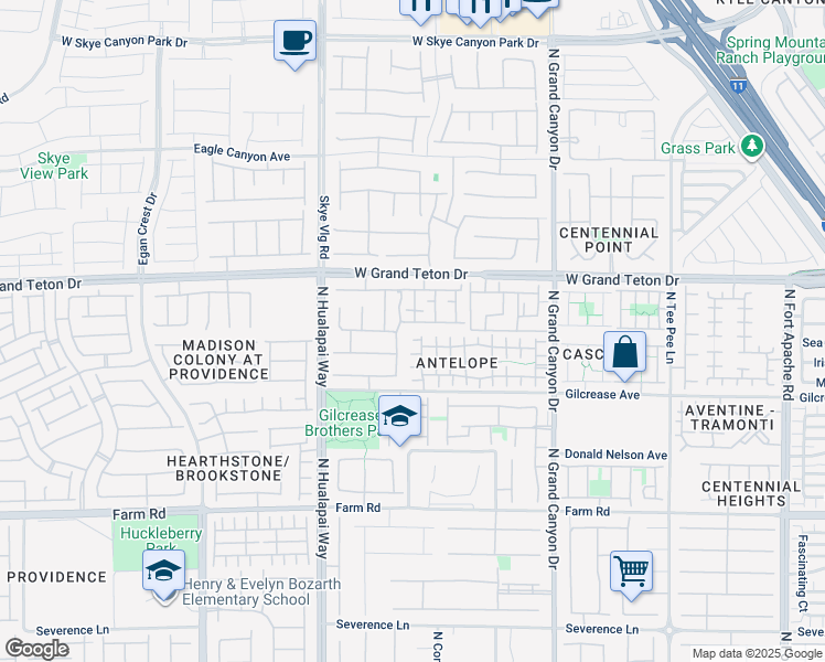 map of restaurants, bars, coffee shops, grocery stores, and more near 9921 Fountain Walk Avenue in Las Vegas