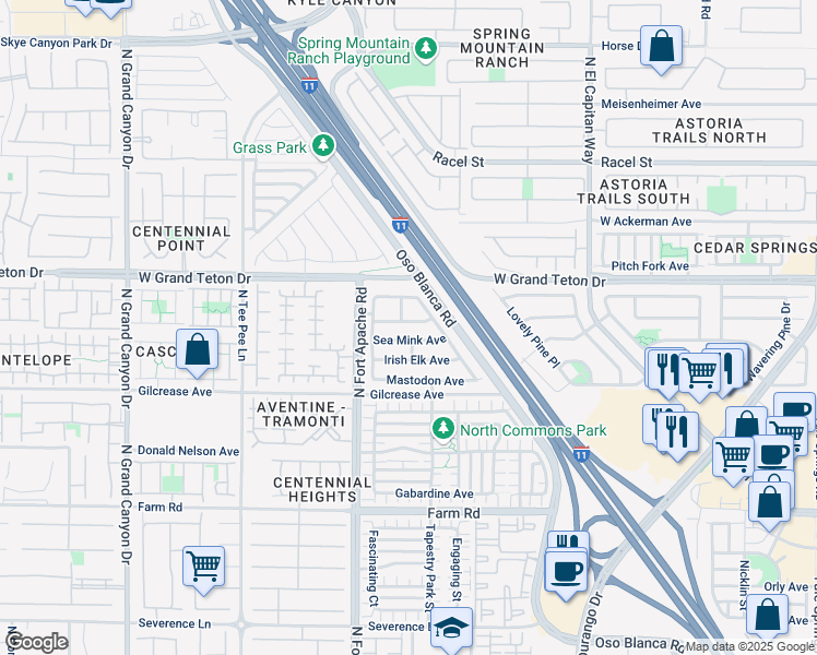 map of restaurants, bars, coffee shops, grocery stores, and more near 9113 Sea Mink Avenue in Las Vegas