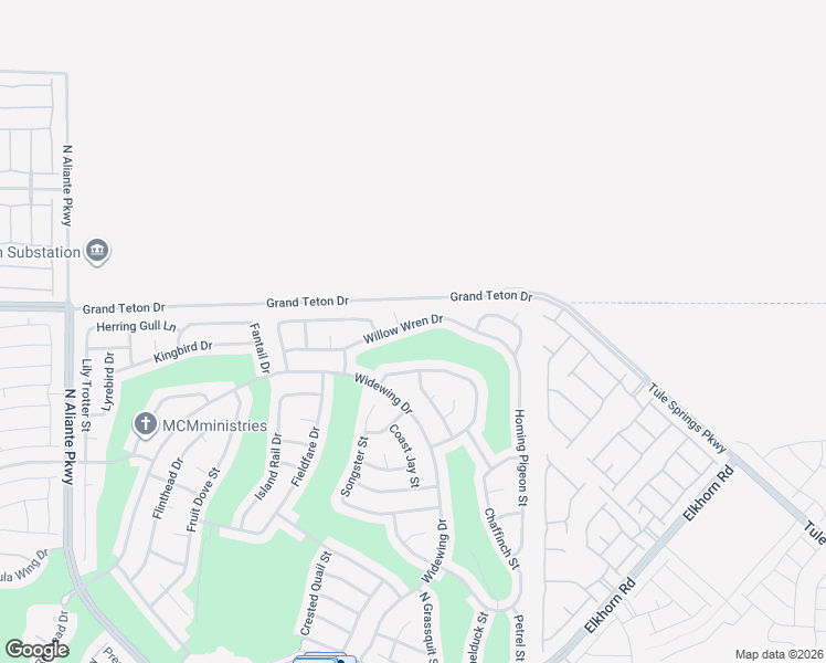 map of restaurants, bars, coffee shops, grocery stores, and more near 2513 Willow Wren Drive in North Las Vegas