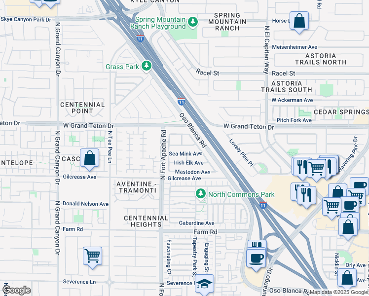 map of restaurants, bars, coffee shops, grocery stores, and more near 9113 Sea Mink Avenue in Las Vegas