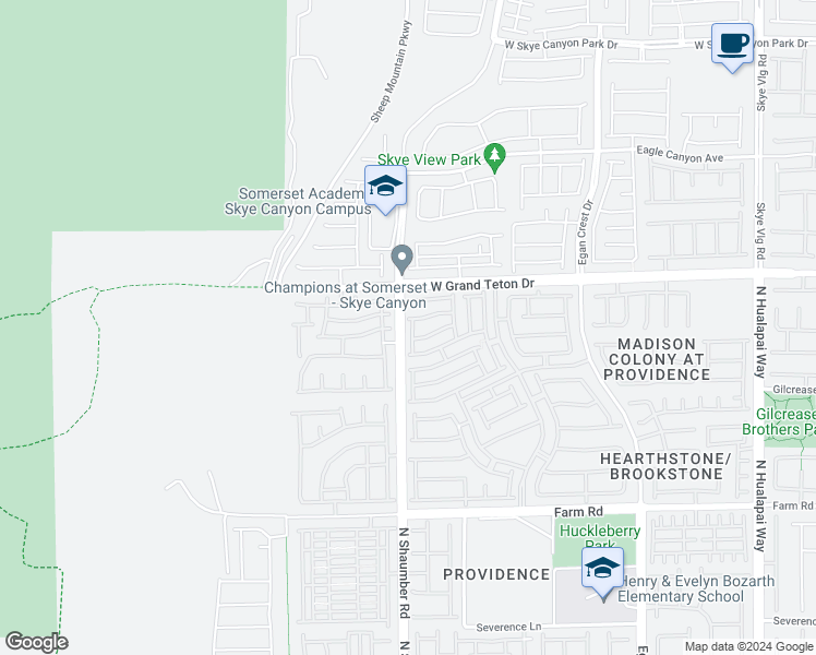 map of restaurants, bars, coffee shops, grocery stores, and more near 7927 Bartlett Peak Street in Las Vegas