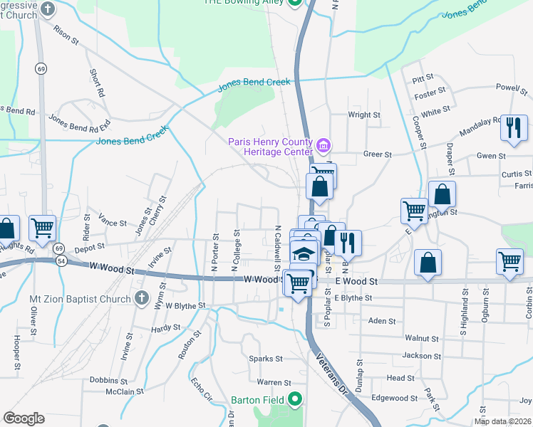 map of restaurants, bars, coffee shops, grocery stores, and more near 408 Hudson Avenue in Paris