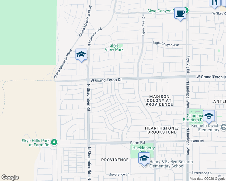 map of restaurants, bars, coffee shops, grocery stores, and more near 10534 Forum Peak Lane in Las Vegas