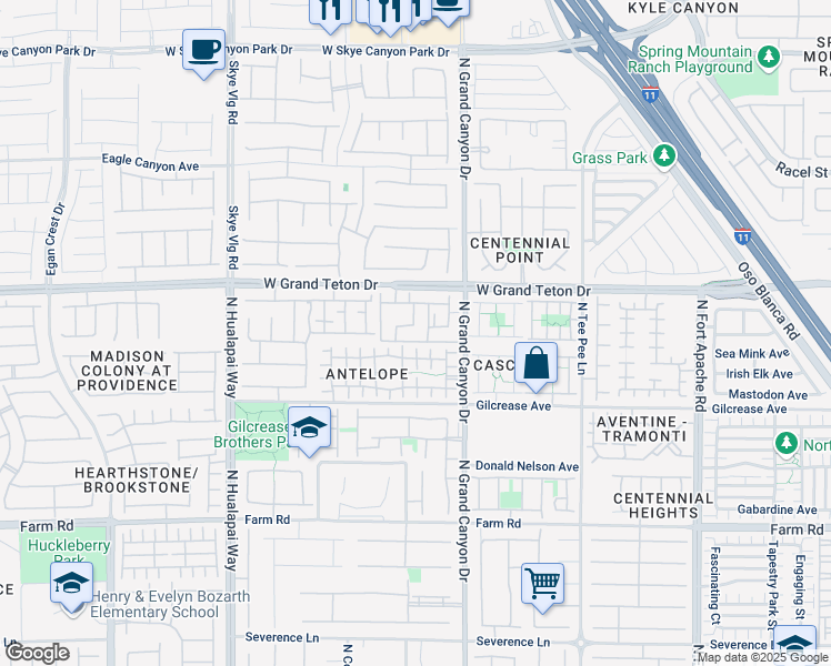 map of restaurants, bars, coffee shops, grocery stores, and more near 7865 Running Doe Court in Las Vegas