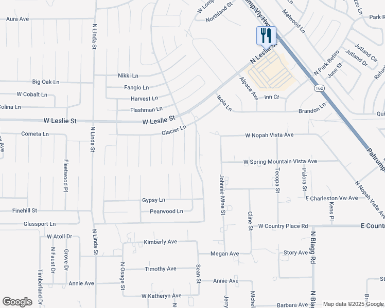 map of restaurants, bars, coffee shops, grocery stores, and more near 5840 North Goleta Avenue in Pahrump