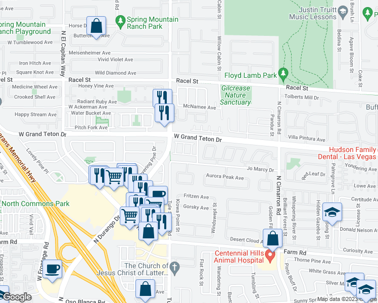 map of restaurants, bars, coffee shops, grocery stores, and more near 7931 Cape Brett Street in Las Vegas