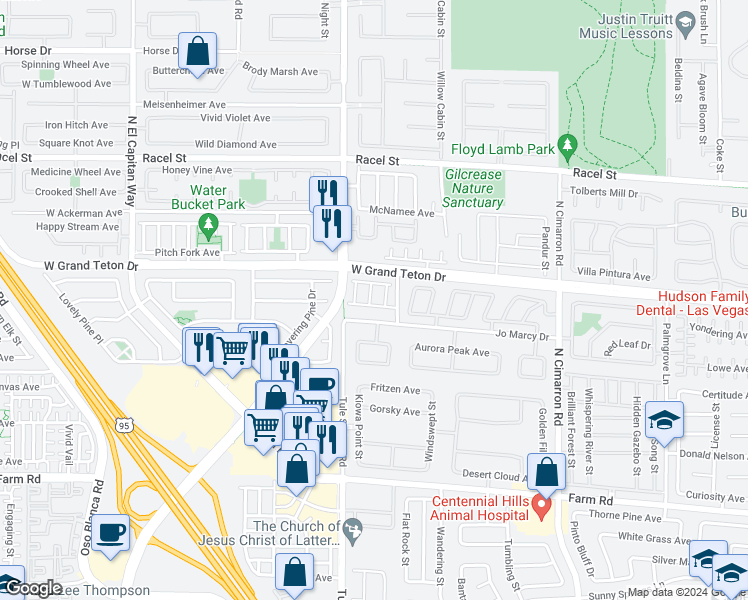 map of restaurants, bars, coffee shops, grocery stores, and more near 7932 Napier Street in Las Vegas