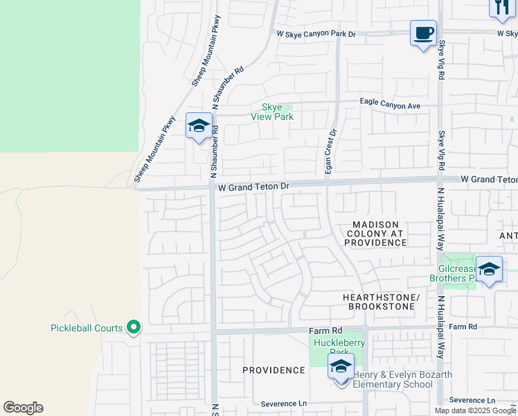 map of restaurants, bars, coffee shops, grocery stores, and more near 7928 Mineral Peak Street in Las Vegas