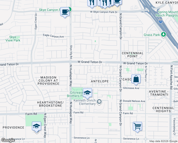 map of restaurants, bars, coffee shops, grocery stores, and more near 7948 Violet Sky Street in Las Vegas