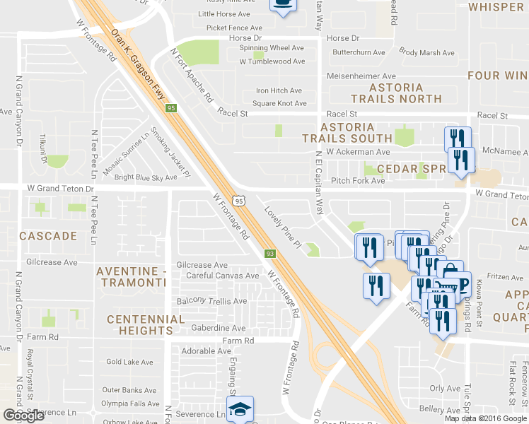 map of restaurants, bars, coffee shops, grocery stores, and more near 7961 Lovely Pine Place in Las Vegas
