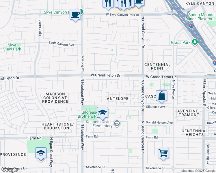 map of restaurants, bars, coffee shops, grocery stores, and more near 7948 Violet Sky Street in Las Vegas