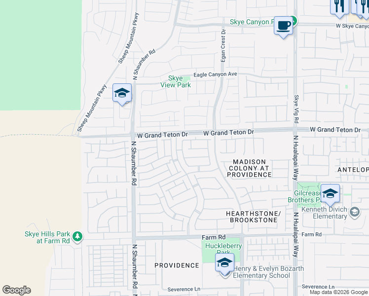 map of restaurants, bars, coffee shops, grocery stores, and more near 7940 Torreys Peak Street in Las Vegas