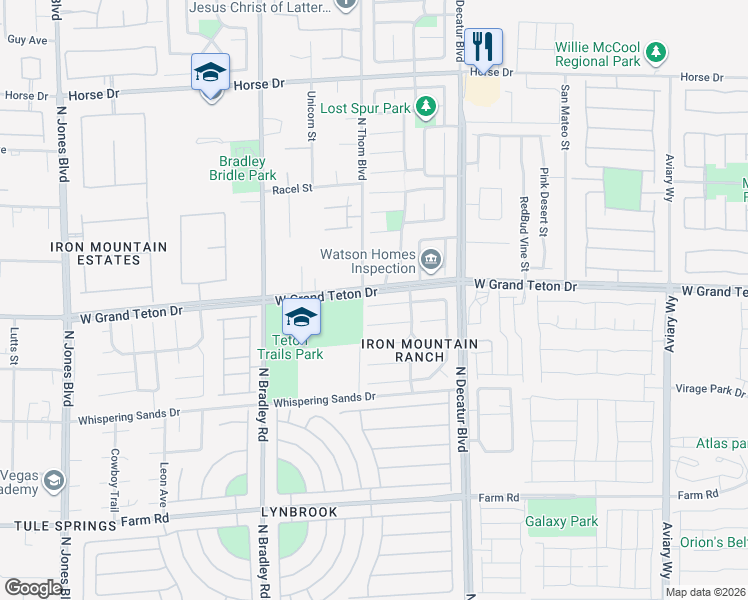 map of restaurants, bars, coffee shops, grocery stores, and more near 5036 Wild Buffalo Avenue in Las Vegas