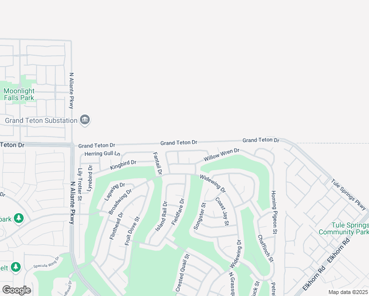 map of restaurants, bars, coffee shops, grocery stores, and more near 2816 Ground Robin Drive in North Las Vegas