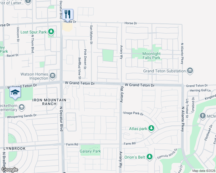 map of restaurants, bars, coffee shops, grocery stores, and more near 4337 Oasis Valley Avenue in North Las Vegas