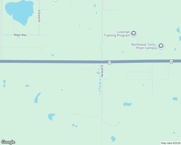 map of restaurants, bars, coffee shops, grocery stores, and more near 21860 Oklahoma 20 in Claremore