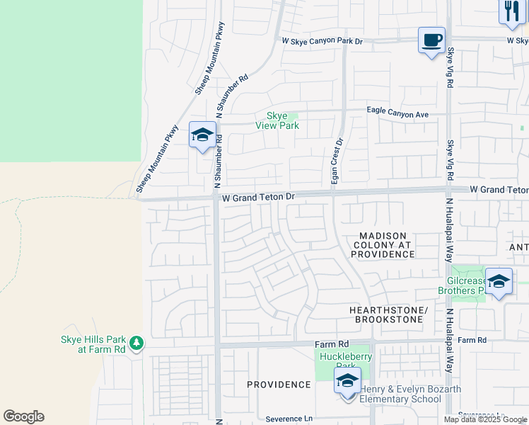 map of restaurants, bars, coffee shops, grocery stores, and more near 7940 Mineral Peak Street in Las Vegas