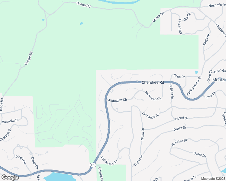 map of restaurants, bars, coffee shops, grocery stores, and more near 4 Ackia Circle in Cherokee Village