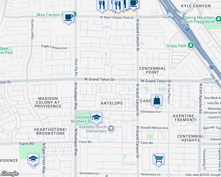 map of restaurants, bars, coffee shops, grocery stores, and more near 7948 Violet Dawn Street in Las Vegas