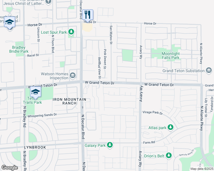 map of restaurants, bars, coffee shops, grocery stores, and more near 4514 Meline Avenue in North Las Vegas