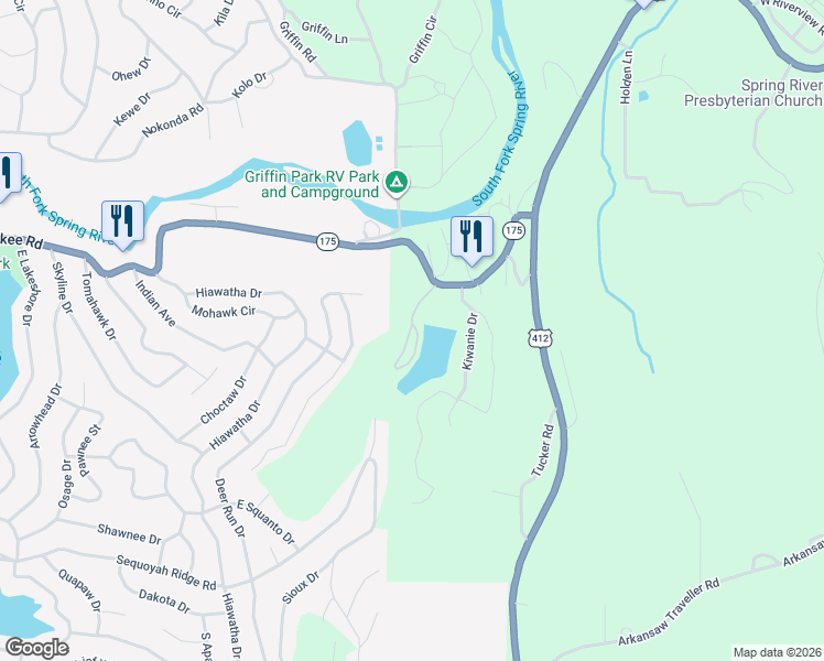 map of restaurants, bars, coffee shops, grocery stores, and more near 93 Lake Kiwanie Circle in Hardy