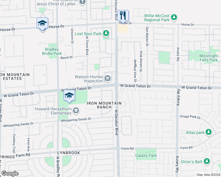 map of restaurants, bars, coffee shops, grocery stores, and more near 4904 Wild Buffalo Avenue in Las Vegas