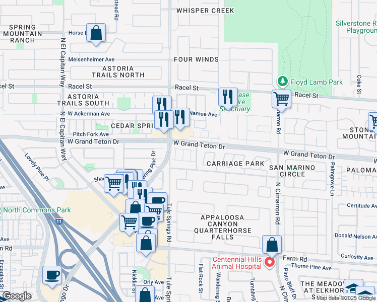 map of restaurants, bars, coffee shops, grocery stores, and more near 7963 Cape Brett Street in Las Vegas