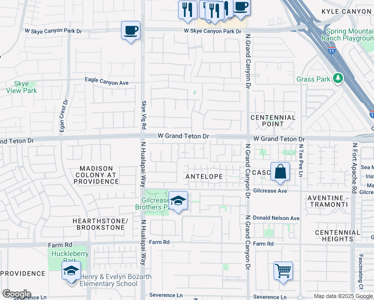 map of restaurants, bars, coffee shops, grocery stores, and more near 7940 Violet Sky Street in Las Vegas