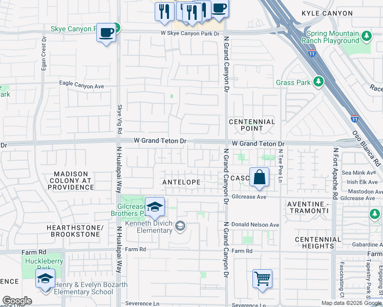 map of restaurants, bars, coffee shops, grocery stores, and more near 7948 Violet Dawn Street in Las Vegas
