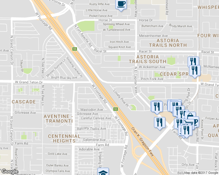 map of restaurants, bars, coffee shops, grocery stores, and more near 7961 Lovely Pine Place in Las Vegas