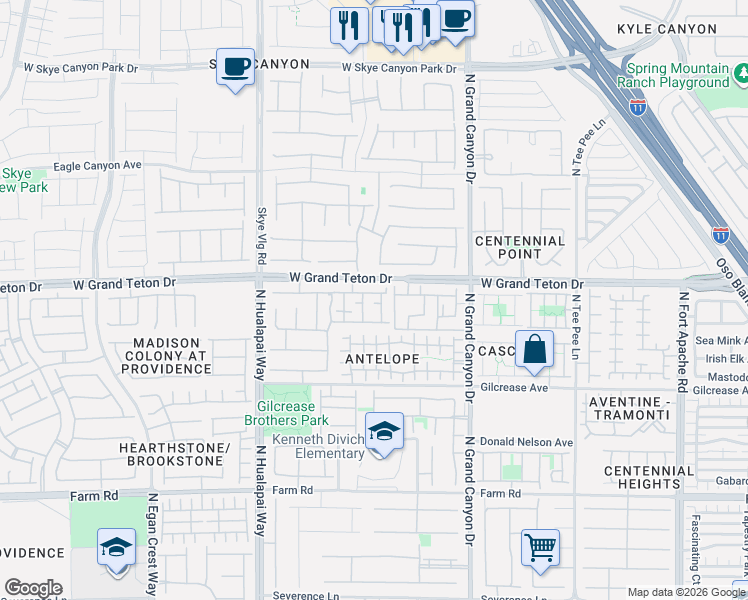 map of restaurants, bars, coffee shops, grocery stores, and more near 7948 Violet Dawn Street in Las Vegas