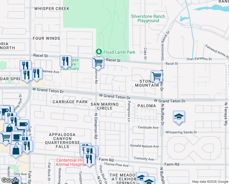 map of restaurants, bars, coffee shops, grocery stores, and more near 7879 Villa Pintura Avenue in Las Vegas