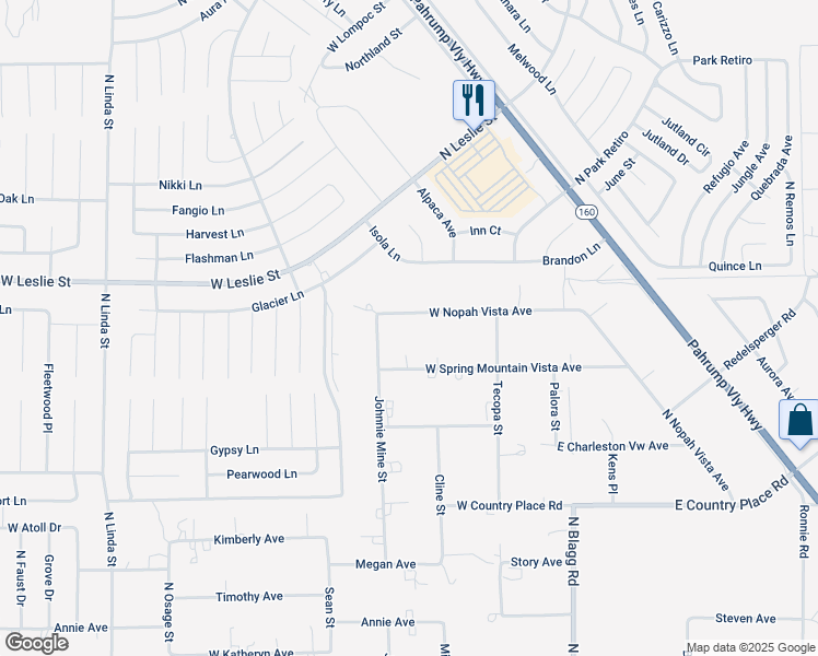 map of restaurants, bars, coffee shops, grocery stores, and more near 371 West Nopah Vista Avenue in Pahrump