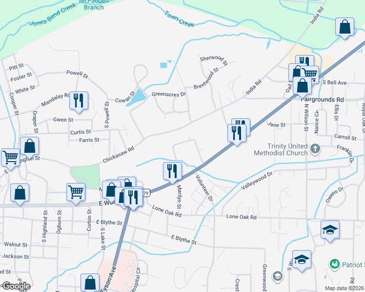 map of restaurants, bars, coffee shops, grocery stores, and more near 25 North Hillcrest Drive in Paris