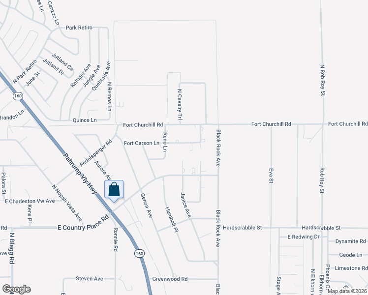 map of restaurants, bars, coffee shops, grocery stores, and more near 821 Fort Carson Lane in Pahrump