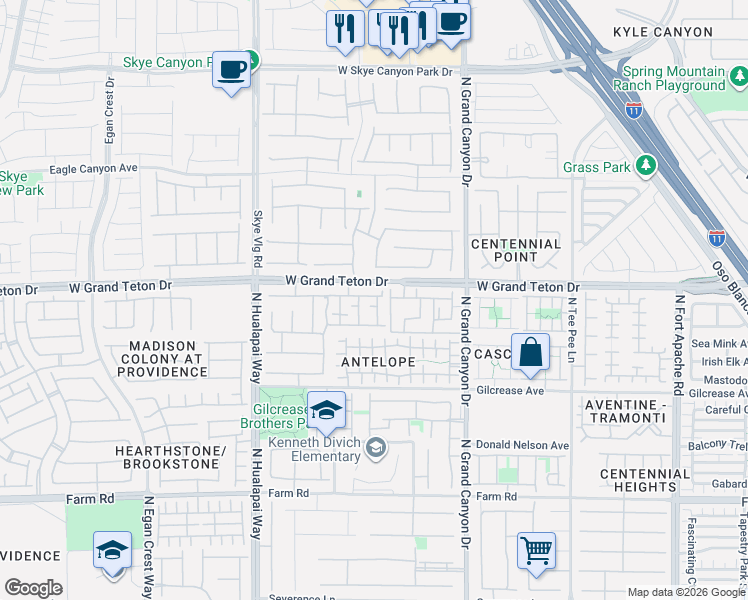 map of restaurants, bars, coffee shops, grocery stores, and more near 7948 Violet Dawn Street in Las Vegas