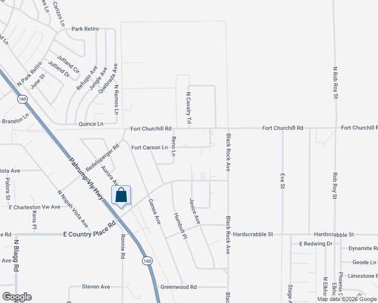 map of restaurants, bars, coffee shops, grocery stores, and more near 821 Fort Carson Lane in Pahrump