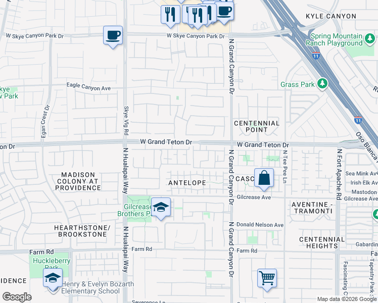 map of restaurants, bars, coffee shops, grocery stores, and more near 7948 Violet Dawn Street in Las Vegas