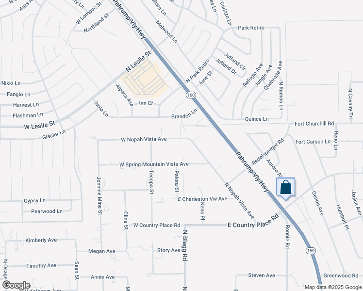 map of restaurants, bars, coffee shops, grocery stores, and more near 41 West Nopah Vista Avenue in Pahrump